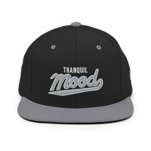 Load image into Gallery viewer, Varsity Script Snapback Hat - Black/ Silver