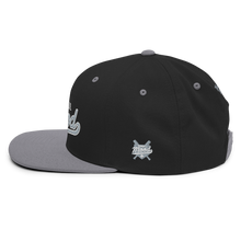Load image into Gallery viewer, Varsity Script Snapback Hat - Black/ Silver