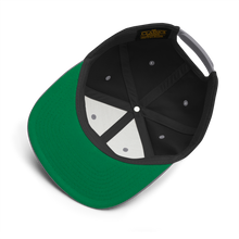 Load image into Gallery viewer, Varsity Script Snapback Hat - Black/ Silver