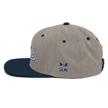 Load image into Gallery viewer, Varsity Script Snapback Hat - Heather Grey/ Navy