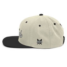 Load image into Gallery viewer, Varsity Script Snapback Hat - Natural/ Black