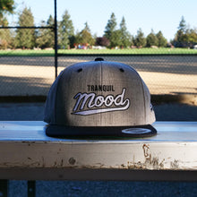 Load image into Gallery viewer, Varsity Script Snapback Hat - Heather Grey/ Black