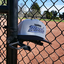 Load image into Gallery viewer, Varsity Script Snapback Hat - Natural/ Black