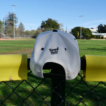 Load image into Gallery viewer, Varsity Script Snapback Hat - Natural/ Black